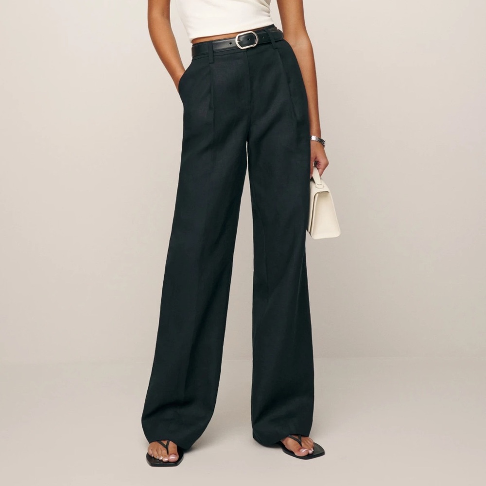 REFORMATION - BLK LINEN PANT - NEVER WORN TAGS ON - 4